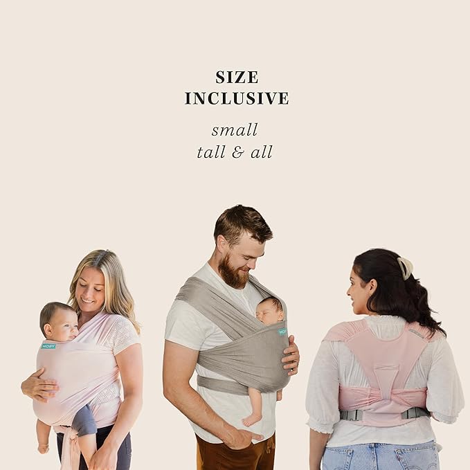 Moby x Petunia Pickle Bottom Baby Wrap Carrier Easy-Wrap for Newborns to Toddlers (8-33lbs), Infant Sling Carrier, Lightweight & Hands Free Design, Adjustable for All Body Types (Rose Quartz Eyelet)