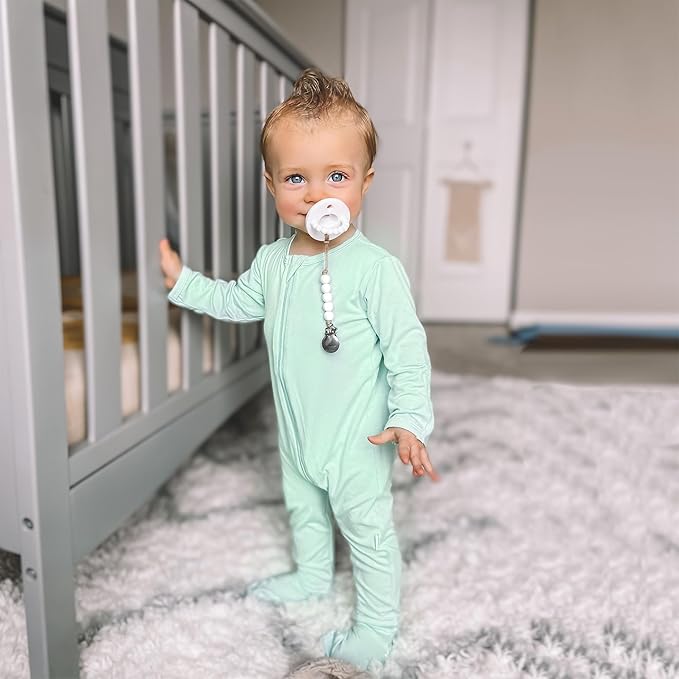 Bamboo Little Soft Baby Footie Pajamas, Baby Clothes, Newborn Sleepers, 95% Viscose and 5% Spandex, 0-24 Months