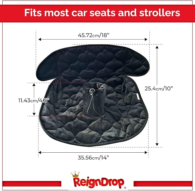 ReignDrop Piddle Pad Car Seat Protector for Toddler and Baby Potty Training – Waterproof Car Seat Pee Pad – Reusable Liner – Soft Velvet Exterior – Non-Slip Back – with Wash Bag – Machine Washable