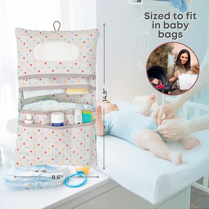 HAMUR Baby Diaper Bag Organizer – Travel-Friendly, Compact & Foldable | Stroller Pouch for Newborn Essentials – Must-Have for Boys & Girls (Dream)