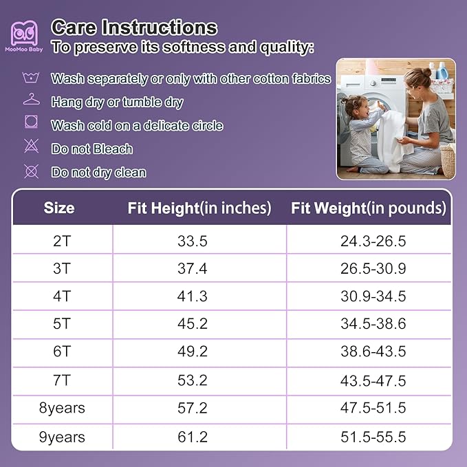 MooMoo Baby Absorbent Potty Training Pants 8 Packs Cotton Training Underwear for Girls 2T