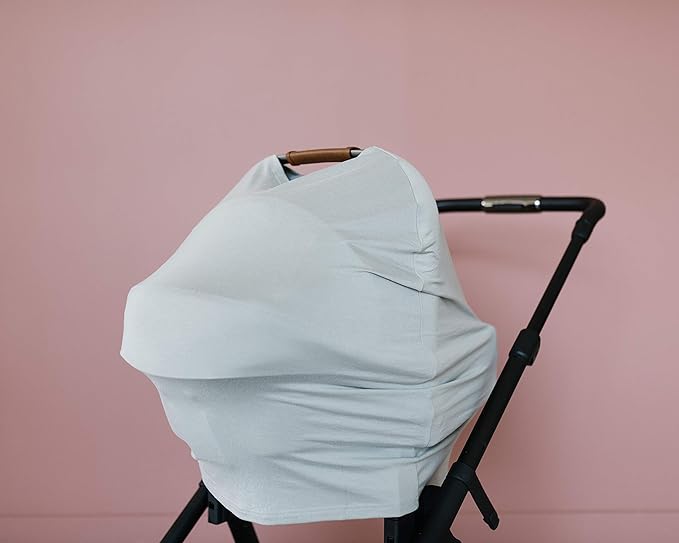 Copper Pearl Multi-Use Cover: Car Seat Covers, Nursing Cover, and Stroller Cover for Sun - Stretchy Fabric, All-Season Use, Stylish Designs, Easy Access for Moms - Stone