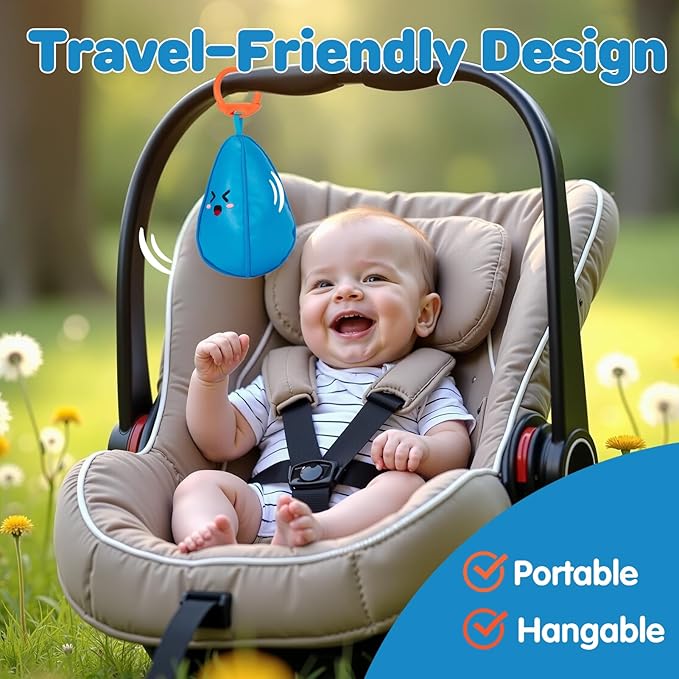 hahaland Baby Toys 6-12 Months - Baby Toys 3-6 Months Montessori Toy for 6 Month Old, Sensory Toy for Babies Workout Weights Dumbbell Toy Set with Soft Rattles Mirror, Babies Girl Boy Gifts