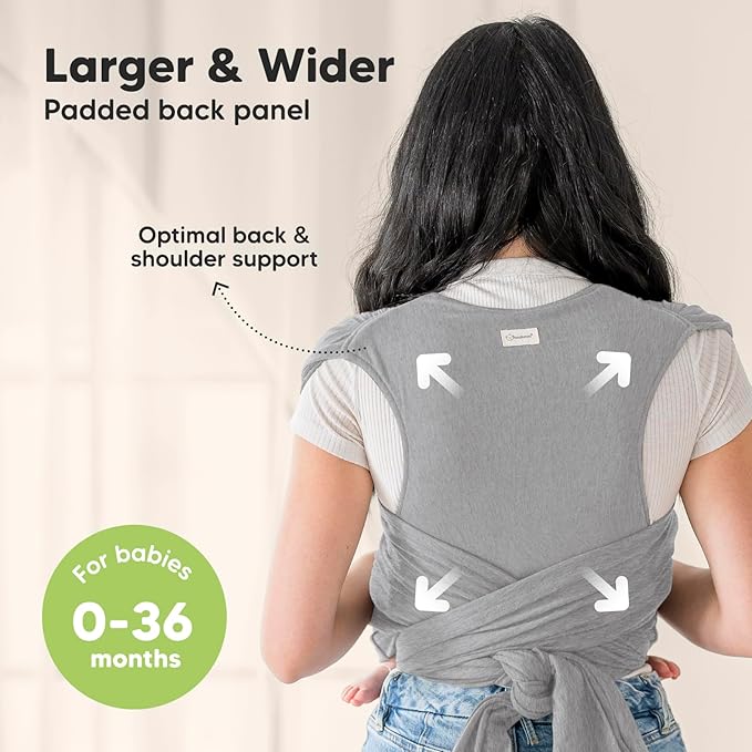KeaBabies Baby Wrap Carrier Ring Sling - Easy to Wear, Adjustable D-Lite Baby Carrier Newborn to Toddler, Infant Carrying Shirt, Hands Free Bonding, Breathable Fabric Wearing Wrap (Classic Gray)