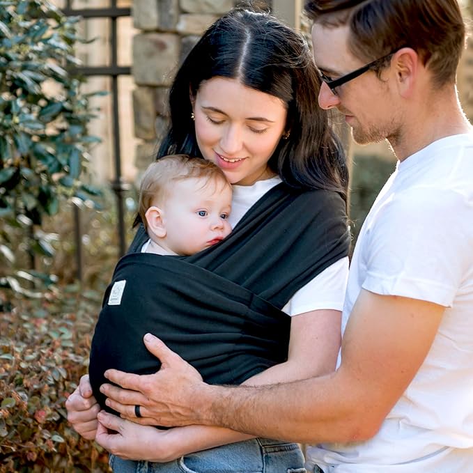 KeaBabies Baby Wrap Carrier Ring Sling - Easy to Wear, Adjustable D-Lite Baby Carrier Newborn to Toddler, Infant Carrying Shirt, Hands Free Bonding, Breathable Fabric Wearing Wrap (Dusty Pink)