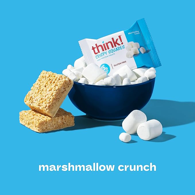 Think! High Protein Crispy Squares Marshmallow Crunch Treat (10 Pack)