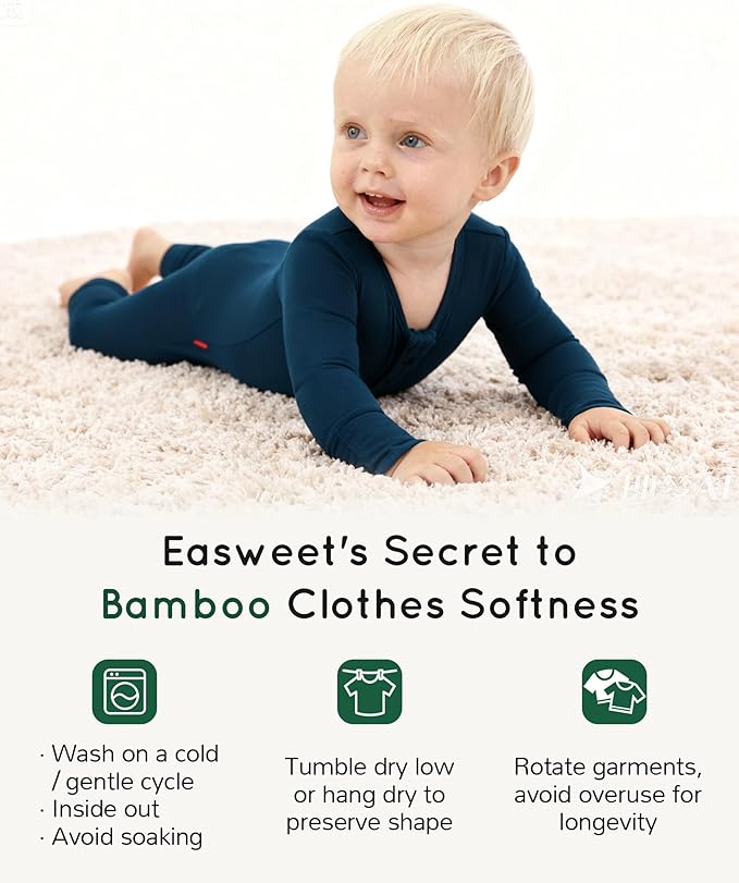 Footless Pajamas Baby Boy Girls, Viscose from Bamboo Baby Pajamas, Two Way Zipper Sleepers, Newborn Pjs