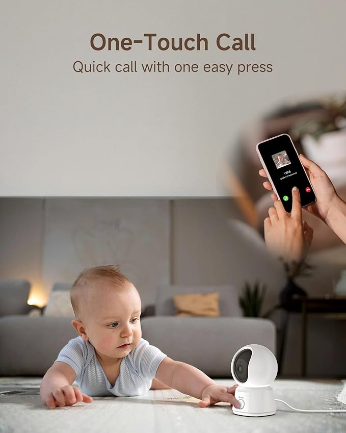 ARENTI WiFi Baby Camera Monitor B2 Kit 2025 Upgraded, 5-inch Wireless Display, Smartphone App, Encrypted Connection, Lullaby, Super Night Vision, Auto Tracking, Temp Sensor, Support Local Storage