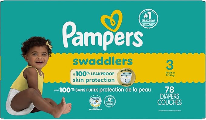 Pampers Baby Diapers - Swaddlers - Size 3, 78 Count, Ultra Absorbent Disposable Infant Diaper