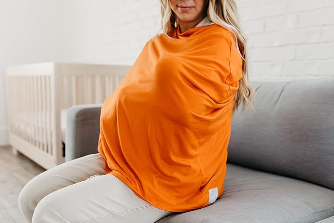 Baby Car Seat Cover Canopy and Nursing Cover Multi-Use Stretchy 5 in 1 Gift "Blaze" by Copper Pearl