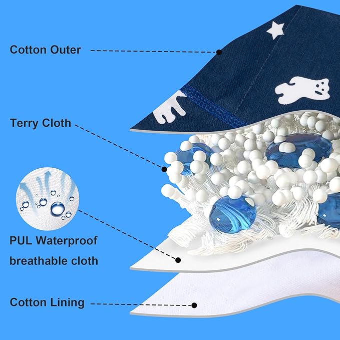 BIG ELEPHANT 6-Pack Potty Training Pants – 100% Cotton Absorbent Toddler Underwear for Boys and Girls (12M-10Y)