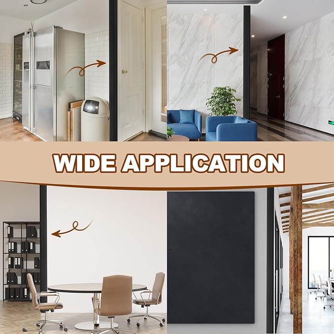 Therwen 30 Pcs Aluminum Alloy Metal Molding Corner Guards 48 x 1.2 x 1.2 Inches Wall Corner Guard Protectors with 90° Angle Door Frame Cabinet Baseboard Protector for Edge Wall Decoration(Black)