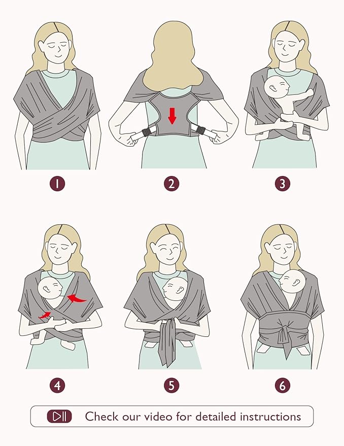 Momcozy Adjustable Buckle Baby Wrap Carrier Cooling Air-Mesh, Easy to Wear Baby Carrier Sling, Baby Carriers Newborn to Toddler 8-35lbs, Suit for Waist 47-57inch, Plus Size Black