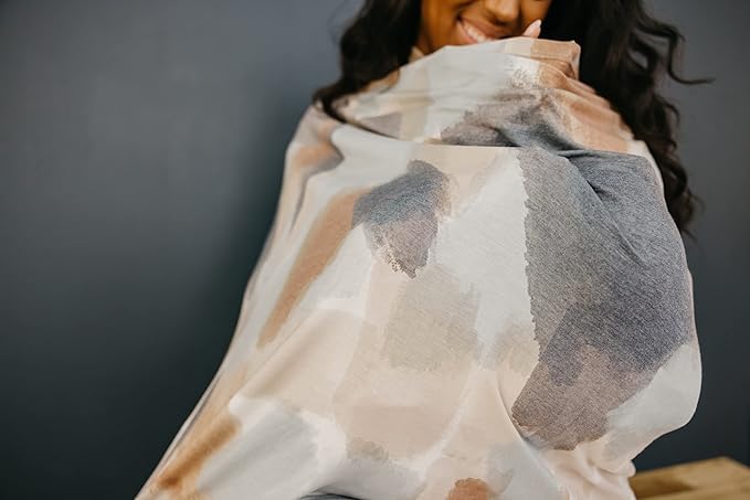 Copper Pearl Multi-Use Cover: Car Seat Covers, Nursing Cover, and Stroller Cover for Sun - Stretchy Fabric, All-Season Use, Stylish Designs, Easy Access for Moms - Picasso