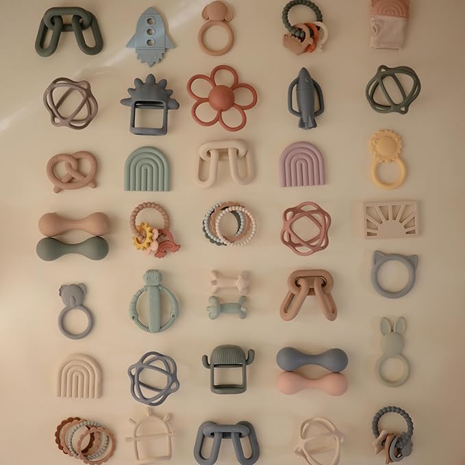 mushie Silicone Baby No-Drop Sun Teether Toy