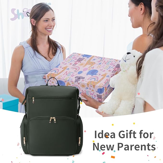 CEI-CEI Neoprene Diaper Bag Backpack Large Newborn Baby Maternity Bags Waterproof Travel Backpack for Mom Dad with Insulated Pockets,Changing Pad