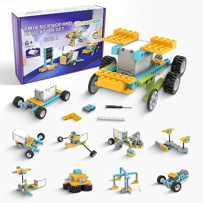 50-in-1 STEM Building Toys for Kids Aged 6-12: 50 Models Science Educational Engineering Blocks Project Kit, Creative Learning Activities for Boys & Girls, for Ages 6-8 8-13