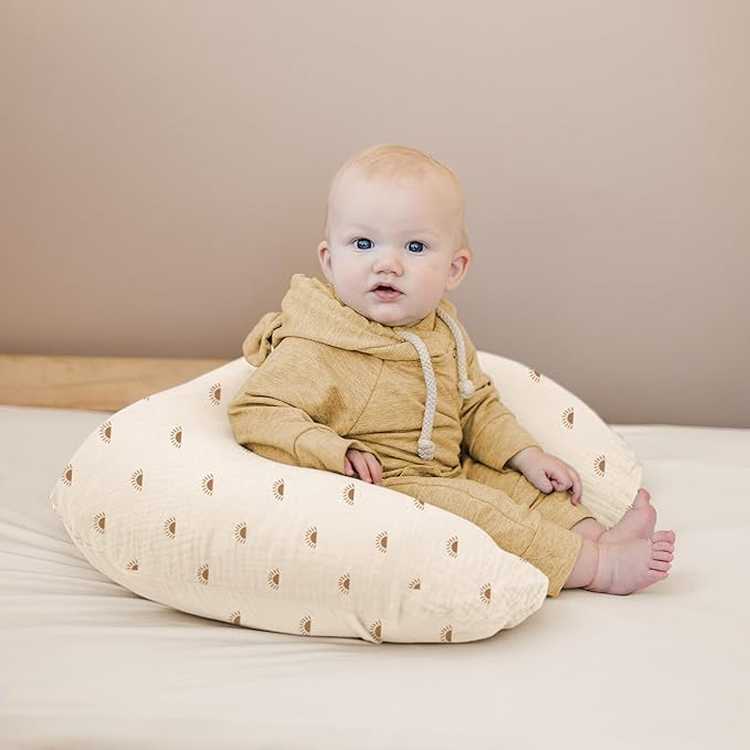 Konssy Muslin Nursing Pillow Covers, 100% Cotton Soft & Adorable Covers for Breastfeeding Pillows, Slipcovers for Newborn Baby Boys & Girls