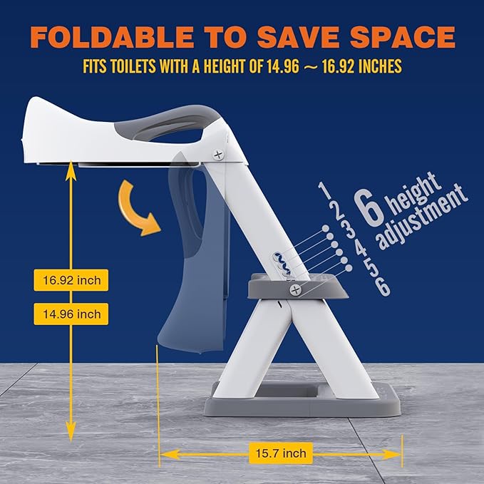 Potty Training Seat, SKYROKU 8868 Upgrade Toddler Toilet Seat for Kids Boys Girls, 2 in 1 Potty Training Toilet, Splash Guard Anti-Slip Pad Step Stool,New Sector-Shape Stabilized Base (Grey)