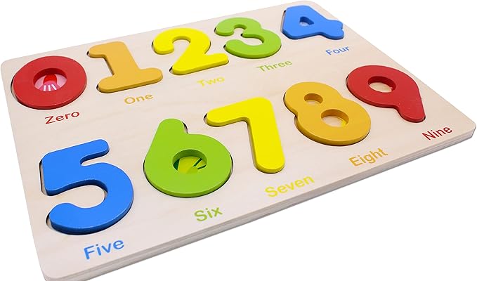 Aile Wooden Preschool Learning Number Puzzles Toys for Kids Age 2-4, Educational Toys