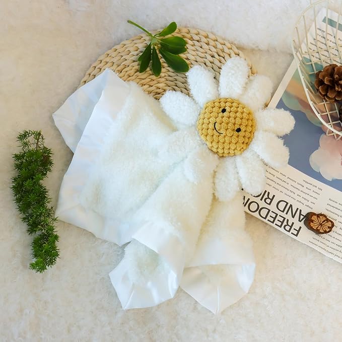 Apricot Lamb Daisy Soft Loveys for Babies, Security Blanket for Baby Boy and Girl for Infant and Toddlers