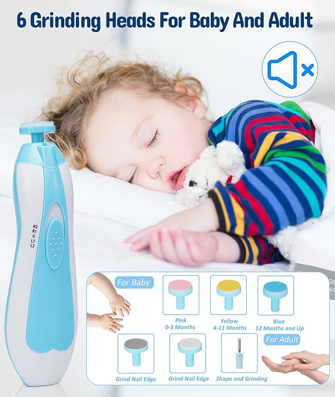 Baby Healthcare and Grooming Kit, Electric Safety Nail Trimmer Baby Nursery Kit, Newborn Care Kits with Hair Brush Comb for Newborn Infant Toddlers Baby Boys Girls Kids, Baby Shower Gifts