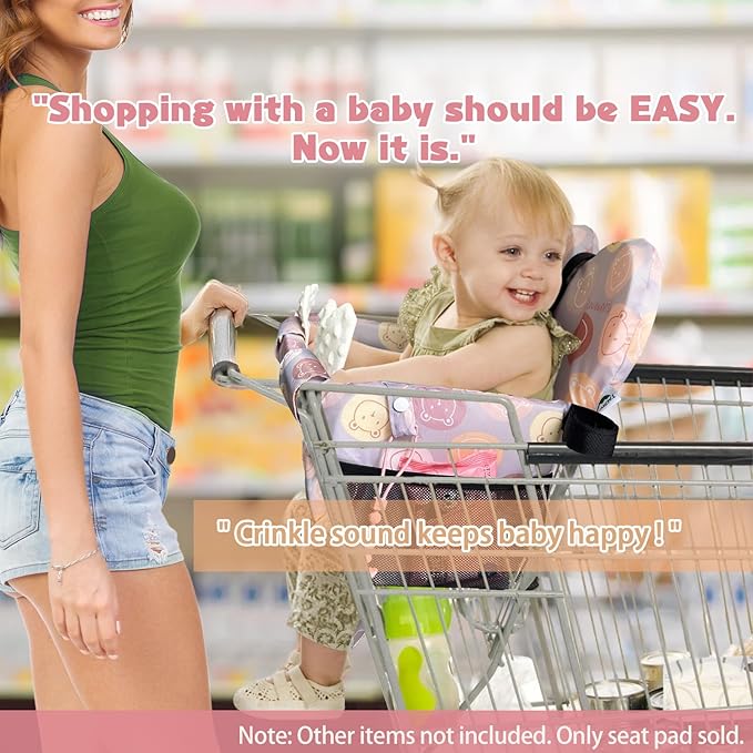 Premium Baby Shopping Cart Cover & High Chair Seat Protector - Universal Fit for Grocery Carts, Restaurant Chairs,Restaurant Seats, and Park Swings-Girl & Boy(Little Bear)