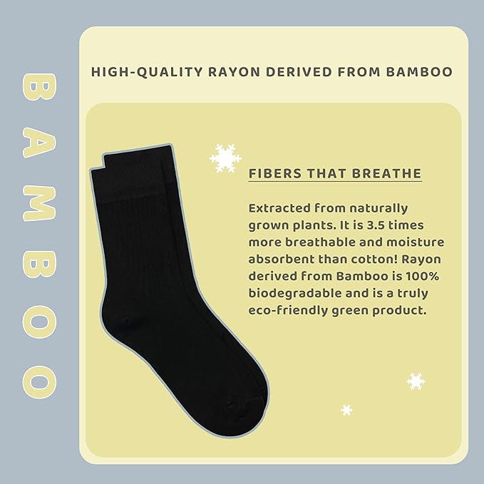 Kids Thin Rayon Bamboo School Crew Socks Uniform Dress Boys/Girls Soft Youth Socks 6 Pairs