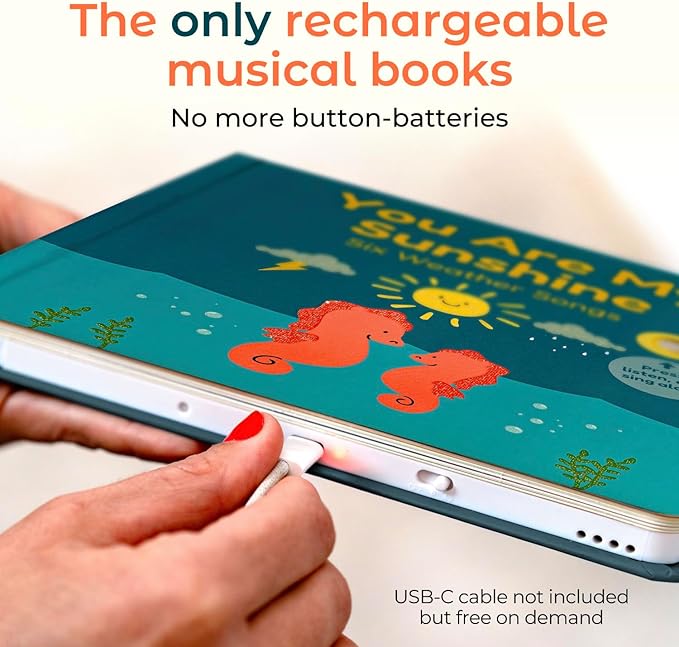 Cali's Books You Are My Sunshine Music Book Toddlers 1-3 Years Old - Nursery Rhymes Musical Book, Headphone Jack, Interactive Baby Sound Book, Singing Toy Children Girls Learning Song Toy Toddler Boys