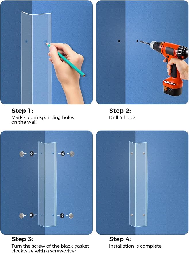 MONOID Wall Corner Protector, 2 PCS Furniture Edge Protection, PC Anti-Bump Guards Avoid Scratching Corner Trim for Door Frame, Table, Countertop, Stair, Wall-Mount, Clear, 1.97IN×35.43IN/5CM×90CM