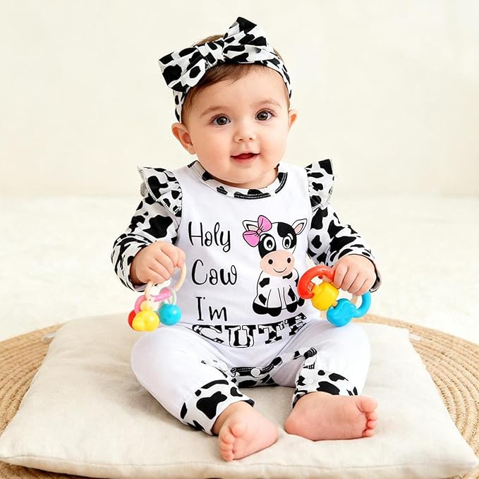 GRNSHTS Newborn Baby Girl Romper Infant Letter Print Jumpsuit Floral Bodysuit+Hat+Headband+Gloves Coming Home Clothes Outfits