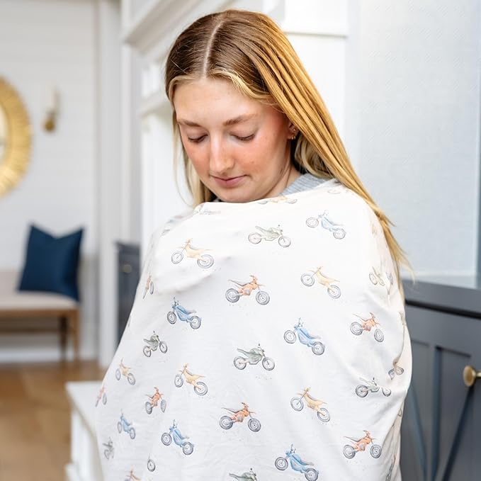 Baby Car Seat Cover Canopy and Nursing Cover Multi-Use Stretchy 5 in 1 Gift "Ryder" by Copper Pearl