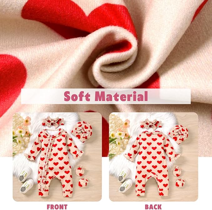 Aalizzwell Baby Girls Romper Outfit Fall Winter Clothes with Accessories