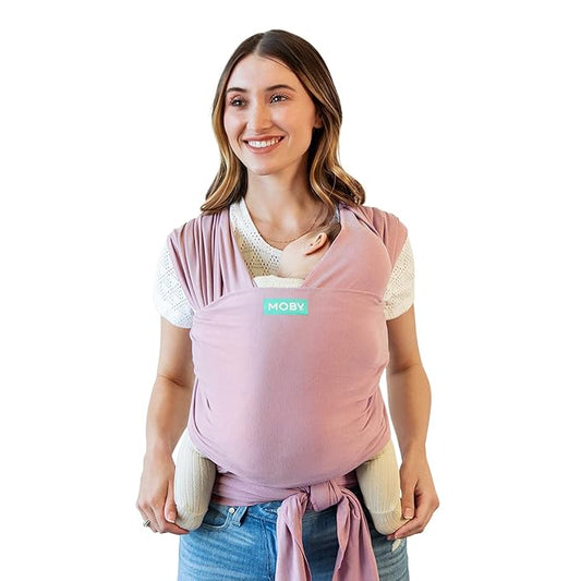 Moby Baby Wrap Carrier Classic for Newborns to Toddlers (8-33lbs), Infant Sling Carrier, Lightweight & Hands Free Design, Adjustable for All Body Types (Dusty Rose)