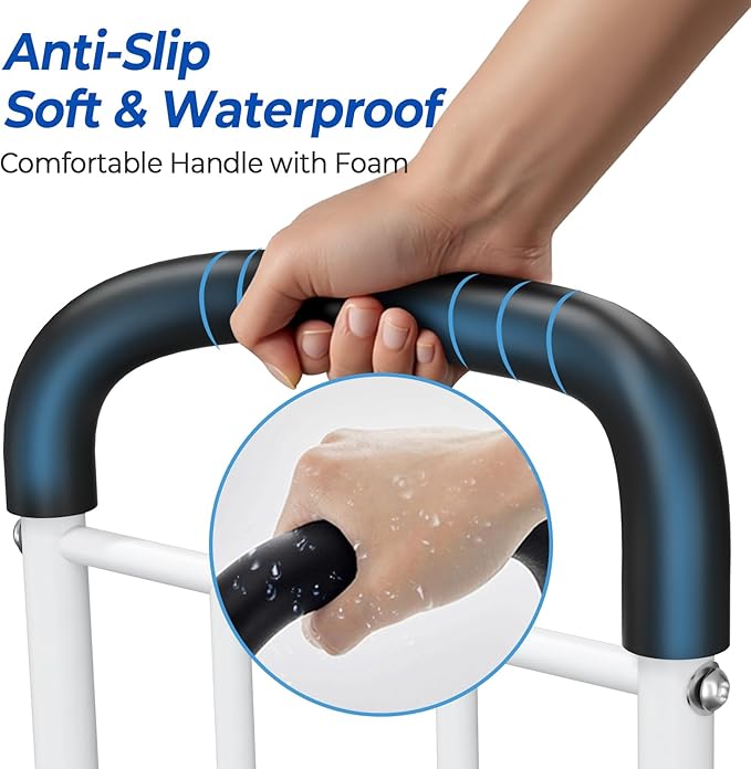 Bed Rails for Elderly Adults, ASTM Compliant, Adjustable Bed Cane with Motion Sensor Light, Non-Slip Grip & Storage Pocket, 2026 Upgrade Bed Railings for Seniors Support 350 LBS, Tool-Free