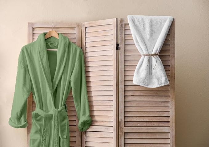 DAN RIVER Premium Cotton Terry Robes for Women and Men, Ultra Soft bathrobe with Adjustable Waist Belt and Pockets Pack of 1