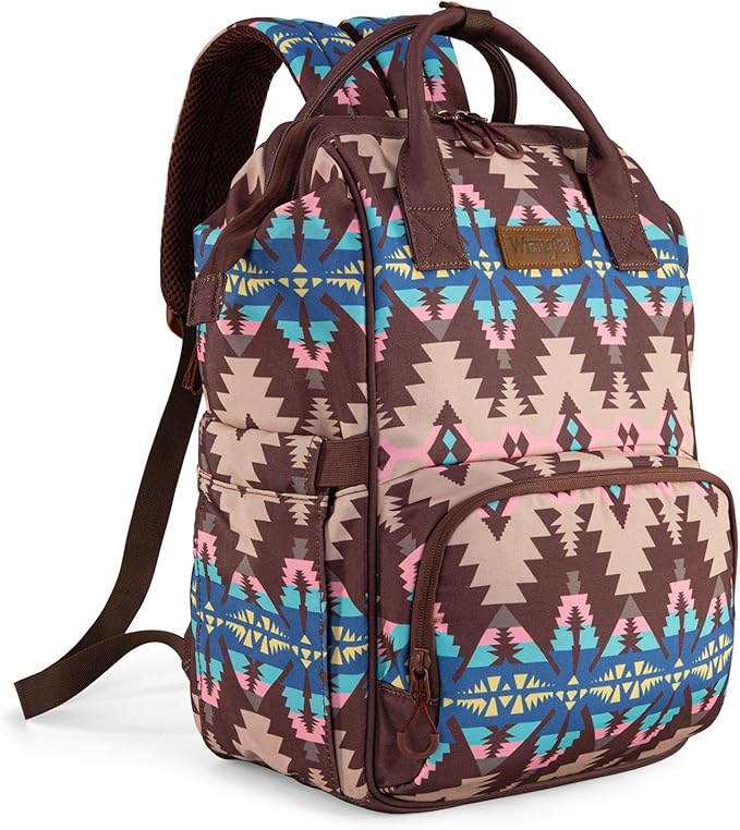 Montana West Wrangler Callie Diaper Bag Backpack with Stroller Straps Southwestern Multifunction Baby Travel Bag WG2210-9110CF