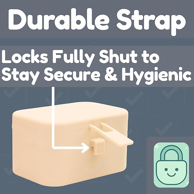 Silicone Pacifier Case - Hygienic Sealed Closure, One-Piece Easy-to-Clean Design,100% Food-Grade, BPA-Free Baby Pacifier Holder Case, Binky Holder, Attach to Any Diaper Bag or Stroller - Baby’s Aid