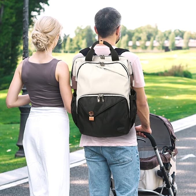 Hap Tim Baby Diaper Bag for Boys Girls, Large Backpack Diaper Bags with Double Compartments, Baby Registry Search Shower Gifts Stuff Newborn Must Haves(7340-BH)