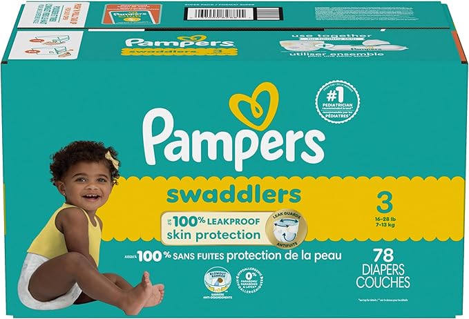Pampers Baby Diapers - Swaddlers - Size 3, 78 Count, Ultra Absorbent Disposable Infant Diaper