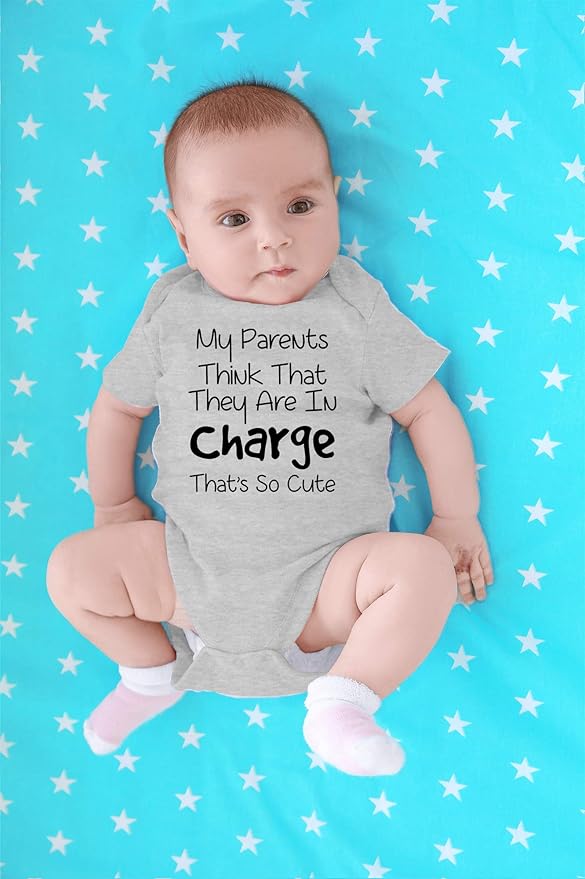 CBTwear My Parents Think That They Are in Charge Baby Bodysuit Funny Infant Outfit Unisex Humor Romper