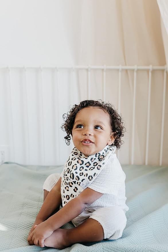 Copper Pearl 4 Pack Soft Cotton Baby Bibs for Drooling and Teething, Absorbent Drool Bibs for Baby Girl and Boy, Adjustable to Fit Newborns to Toddlers, Tons of Styles (Zara)