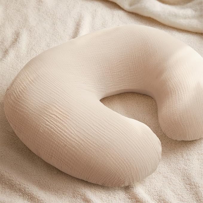 Konssy Muslin Nursing Pillow Covers, 100% Cotton Soft & Adorable Covers for Breastfeeding Pillows, Slipcovers for Newborn Baby Boys & Girls