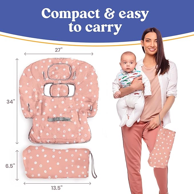 PILLANI Shopping Cart Cover for Baby, High Chair Cover for Restaurant Seat - Grocery Cart Cover for Baby Girl and Boy, Comfortable Cotton Buggy Covers for Babies - Padded Toddler Shopping Cart Cover