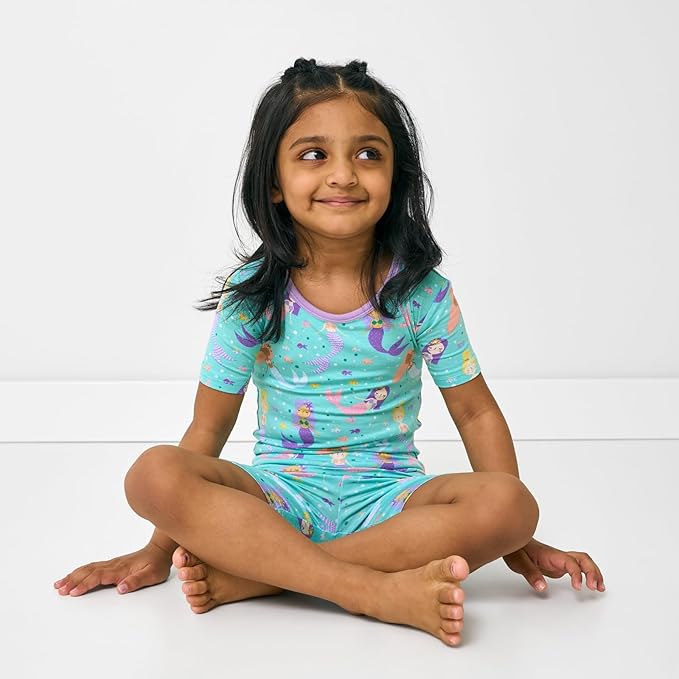 Little Sleepies Pajama Set w/Short Sleeve Shirt & Shorts, Viscose from Bamboo Toddler Pajamas, Girl & Boys Pajamas for Kids