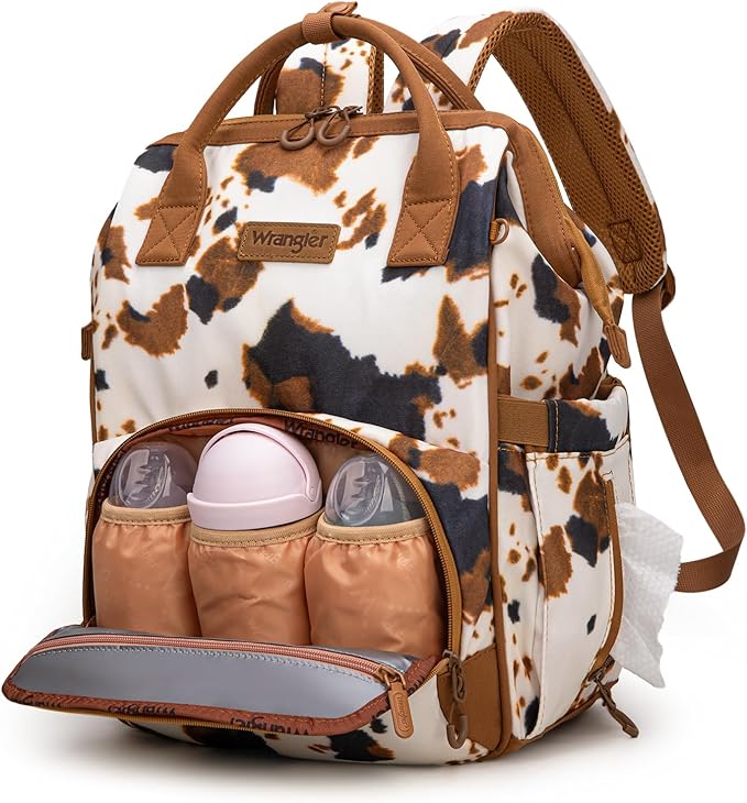 Wrangler Diaper Bag Backpacks Western Backpack Purses Multi-function Baby Bags for Mom with Waterproof Changing Pad & Pacifier Case