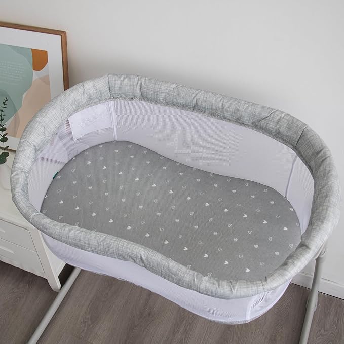 Bassinet Mattress Pad 18" x 30", Compatible with Halo Bassinest Swivel, Flex, Glide, Premiere & Luxe Series Sleeper, Waterproof Breathable Soft Baby Foam with Removable Zippered Cover, Grey