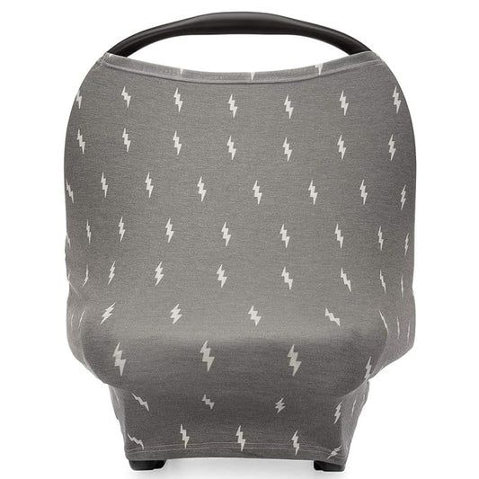 Parker Baby Co. 4 in 1 Car Seat Cover for Girls and Boys - Stretchy Carseat Canopy, Nursing Cover, Grocery Cart Cover, High Chair Cover - Storm