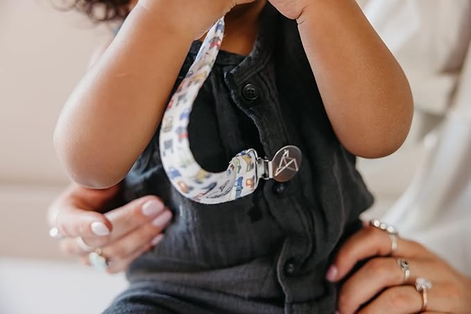 Copper Pearl Pacifier Clip 3-Pack: Premium Knit Binky Clips for Baby Girls and Boys - Stylish Stainless Steel Pacifier Holder Clip - Baby Pacifier Clips for No More Floor Drops - Diesel