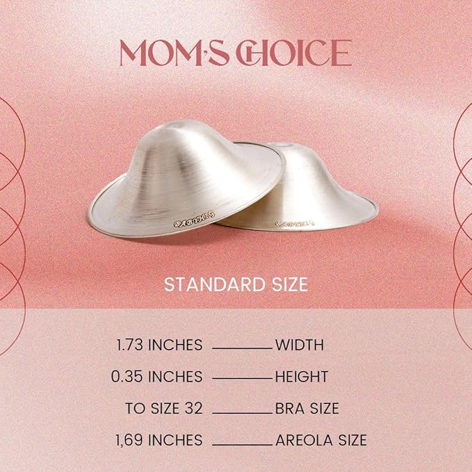 The Orginal Silver Nursing Cups – Silver Nipple Shields for Breastfeeding - Nipple Guards Protector for Breastfeeding - Nipple Shields for Nursing Newborn – Nickel Free – 925 Silver